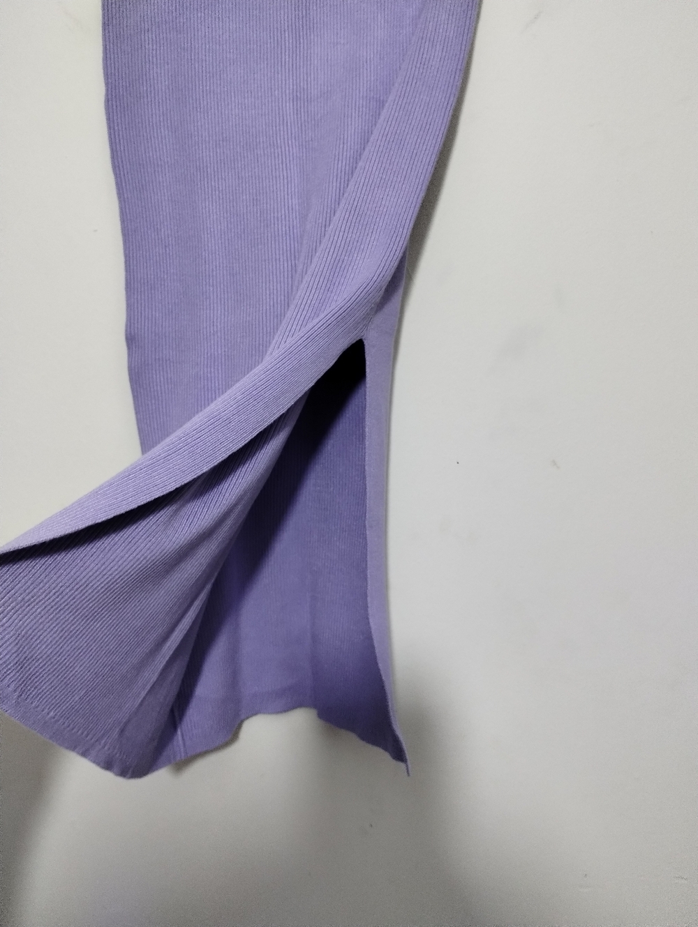 House of Harlow 1960 Lilac Ribbed Knit Skirt Side Slit Womens S Lavender Pencil - Picture 5 of 5